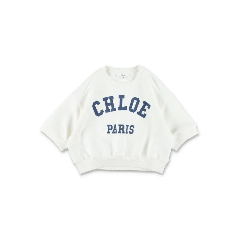 Chloé Cropped Logo Sweatshirt For Girls