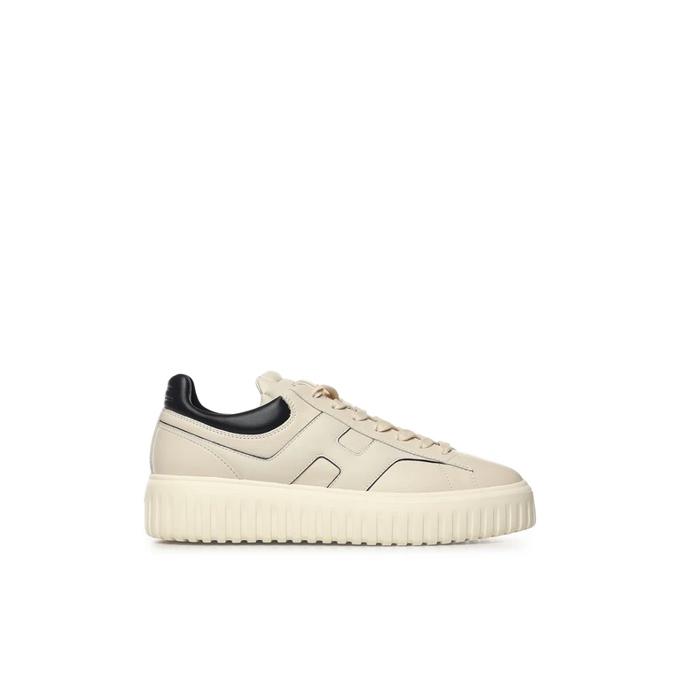Hogan Sneakers Ivory/black Leather - Men