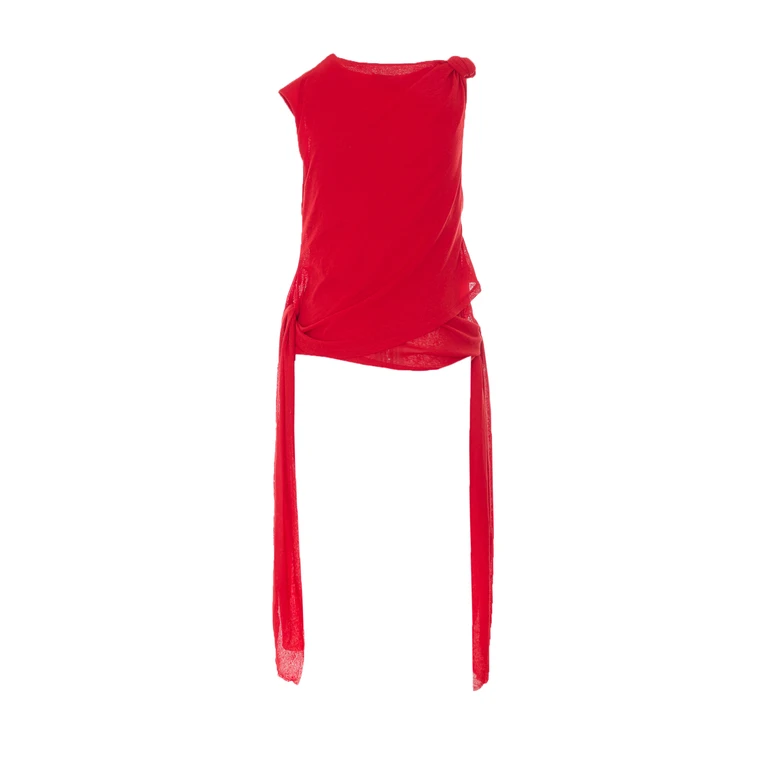 Ganni Top Red Polyester - Women