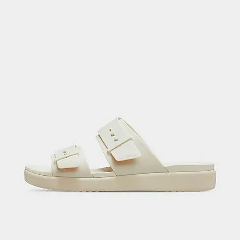 Crocs Women's Brooklyn Buckle Low Low Casual Sandals in Sandstone Size: 4.0