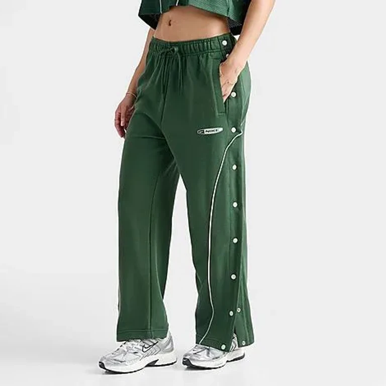 Nike Women's Fleece Tearaway Pants in Fir/Light Silver Size: XS