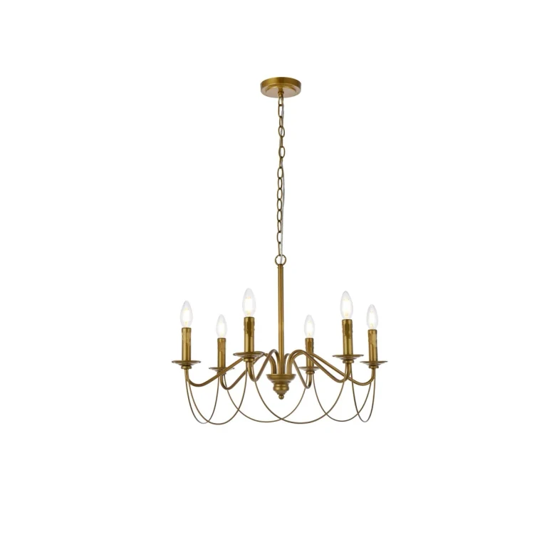 Brass Six Light Pendant from the Westley Collection