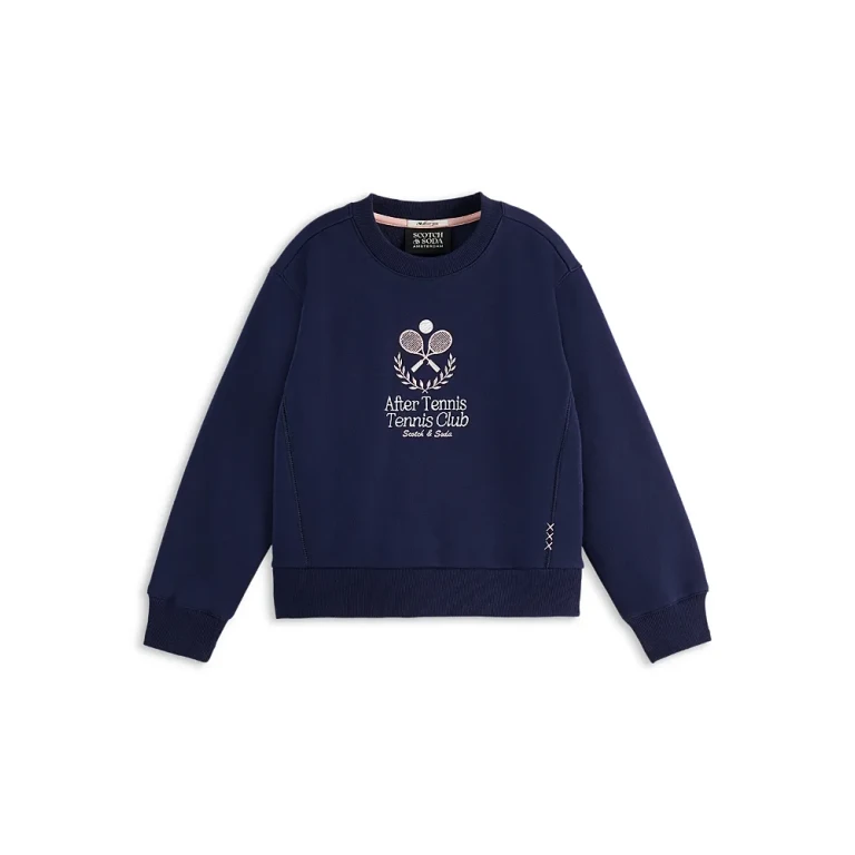 Scotch & Soda Girls' After Tennis Tennis Club Relaxed Fit Sweatshirt - Little Kid, Big Kid