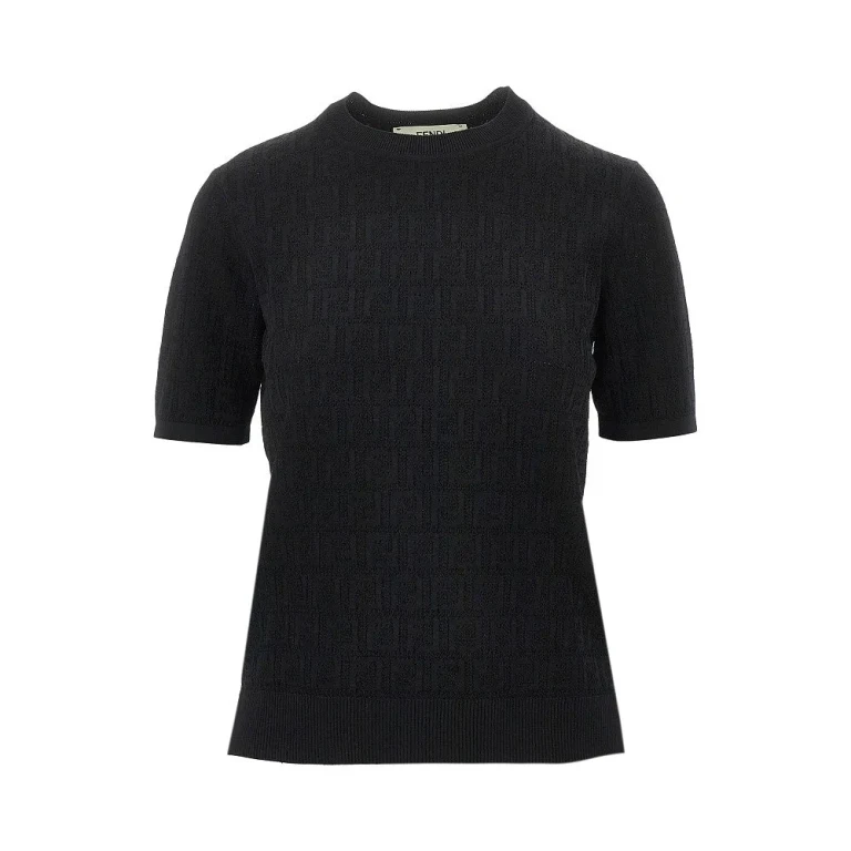 FENDI FF jacquard knitted T-shirt Woman 40