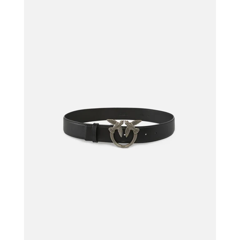 Pinko - Ceinture large Love Birds en cuir 4cm - XS