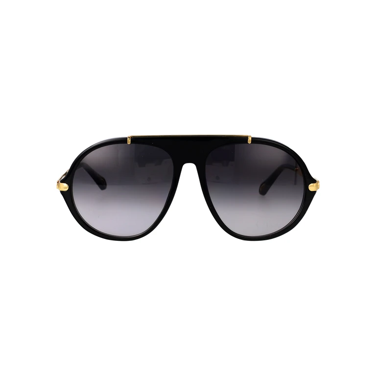 Chloé Ch0357s Black-gold-grey Acetate Sunglasses - Women