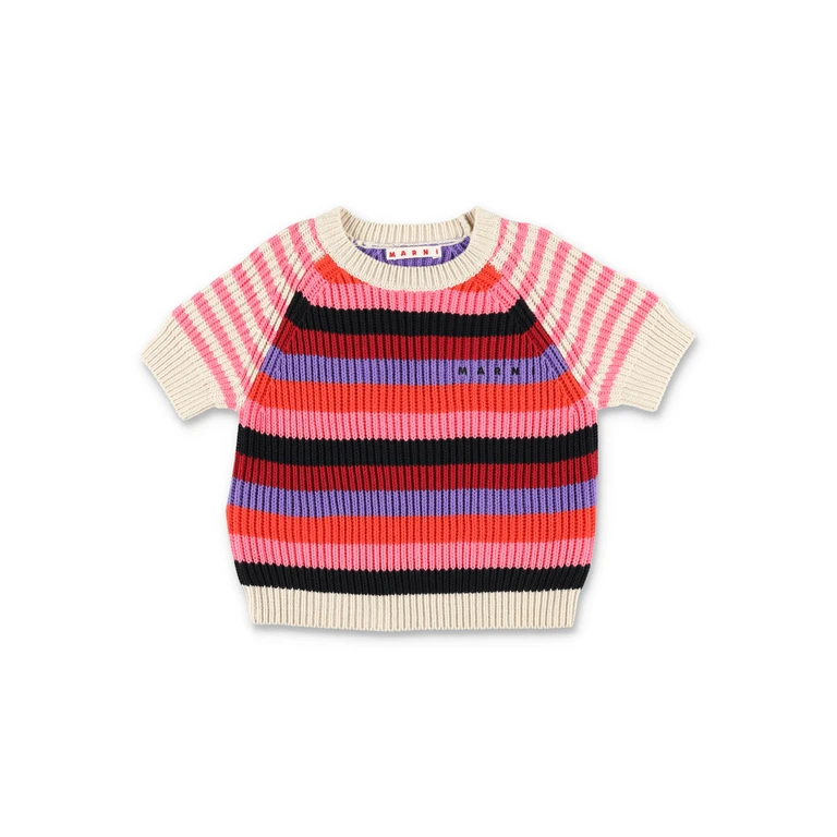 Marni cotton striped sweater for girls Multi