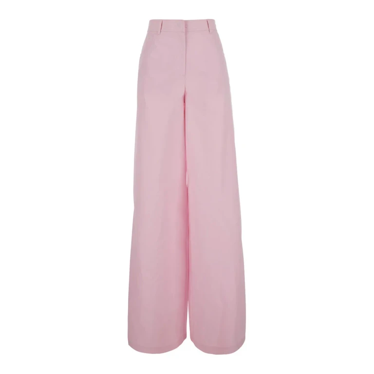 MSGM Popeline Pants Pink High-waisted Pants With Pockets For Men