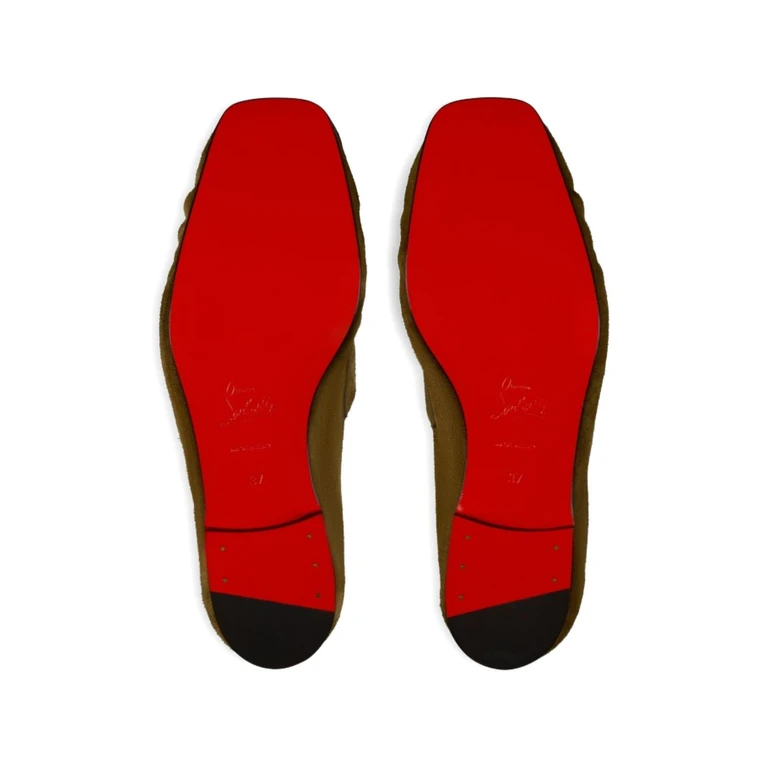 Christian Louboutin Flat shoes Brown Calf Suede - Women