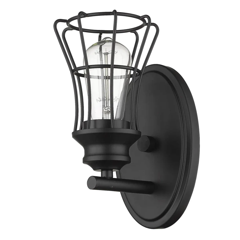 Matte Black One Light Wall Sconce from the Piers Collection