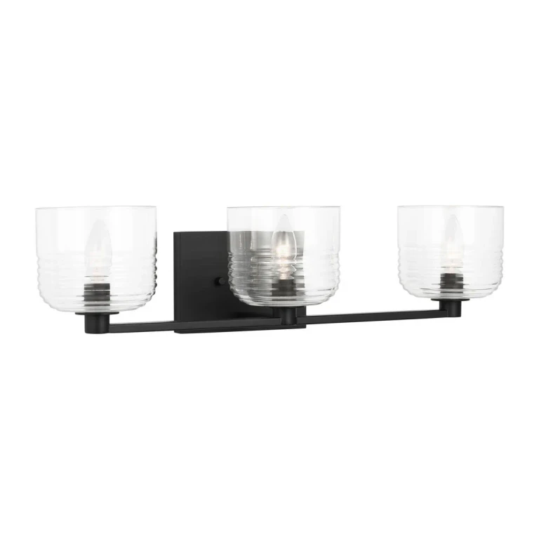 Midnight Black Bathroom Vanity Light from the Lochdale Collection