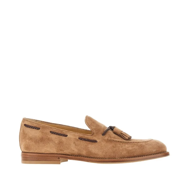 Mocassini in camoscio con nappine Brunello Cucinelli