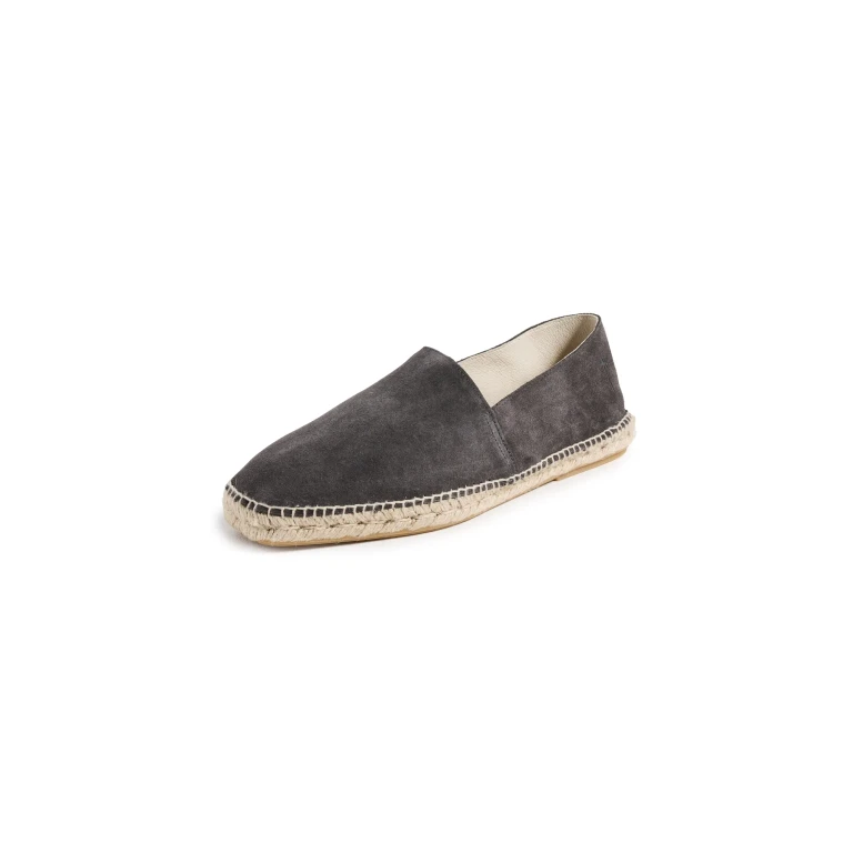 Manebi Suede Square Toe Espadrilles Suede Patriot Blue 40