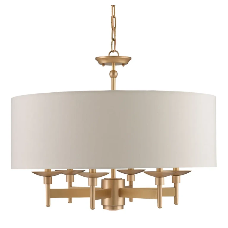 Antique Brass Seven Light Chandelier from the Bering Collection
