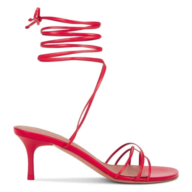 Amina Muaddi Lori Lace Up 60 Sandals