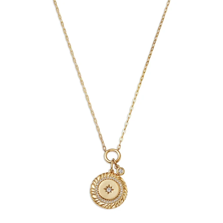 Bloomingdale's Diamond Multiple Charm Pendant Necklace in 14K Yellow Gold, 0.25 tcw