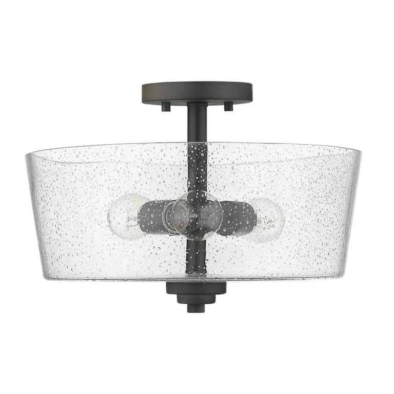 Oil-Rubbed Bronze Three Light Semi-Flush Mount from the Rowe Collection
