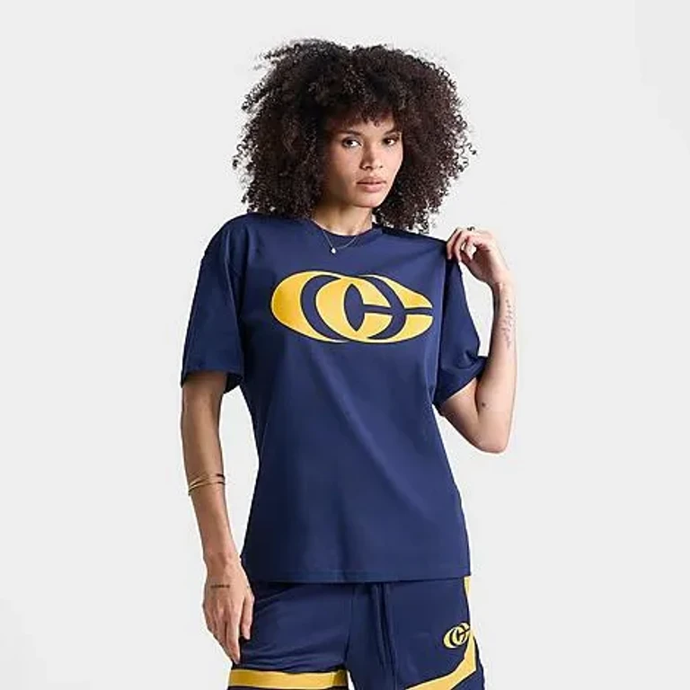 Women's Caitlin Clark M90 Logo T-Shirt in Midnight Navy/Amarillo Size: Small