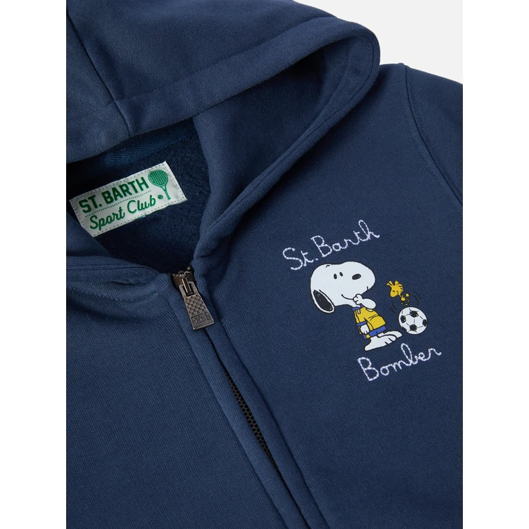 Mc2 Saint Barth Toronto Hooded Sweatshirt With Snoopy Print Peanuts Special Edition Blue