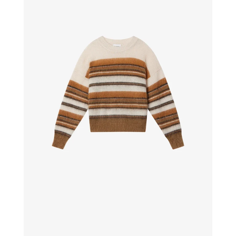 Pull Drussell - Femme - Ecru/camel - Taille 34 - Marant Étoile