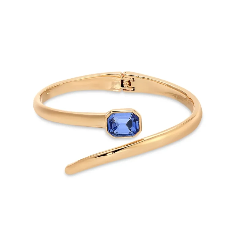 Ettika Color Stone Deco Cuff Bracelet in 18K Gold Plated