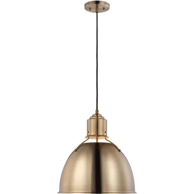 Satin Brass Pendant from the Huey Collection