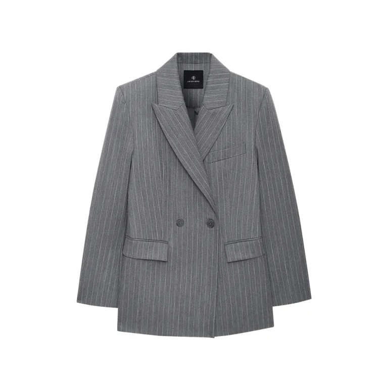 Anine Bing Pinstripe-pattern Double-breasted Blazer