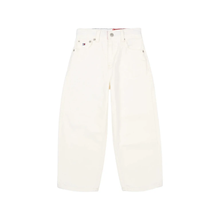 Tommy Hilfiger Kids Heritage Flag Baggy Jeans White - Kids