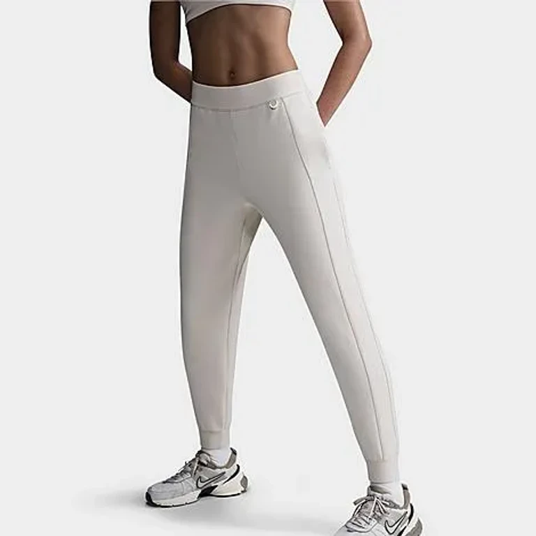 Nike Women's 24.7 ImpossiblySoft Dri-FIT Mid-Rise Jogger Pants in Light Orewood Brown/Light Iron Ore Size: XXS