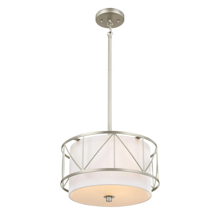 Birkleigh 3-Light Transitional Ceiling Light in Satin Nickel