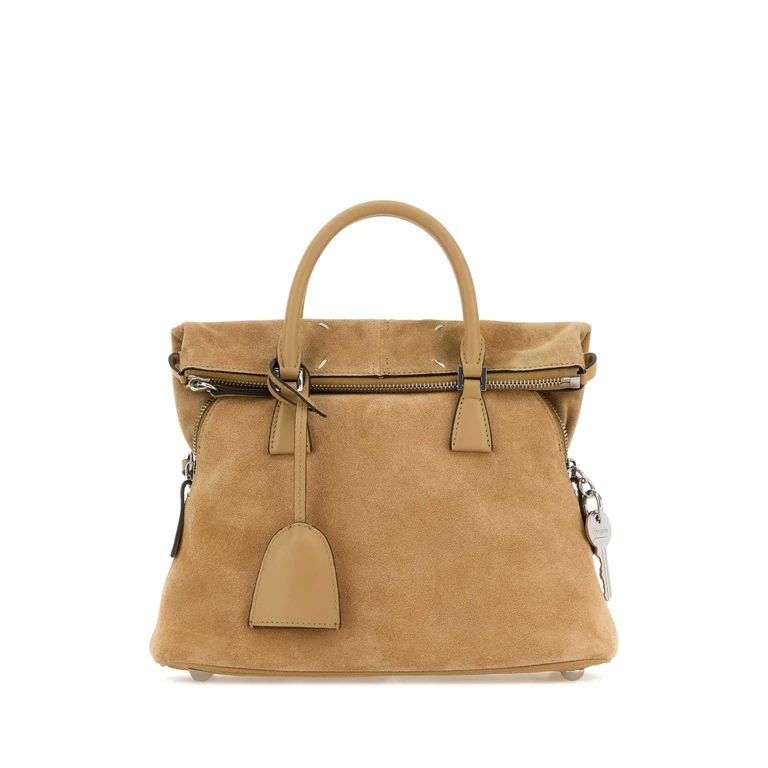 Beige Suede Mini 5ac Handbag Borse A Mano - Women