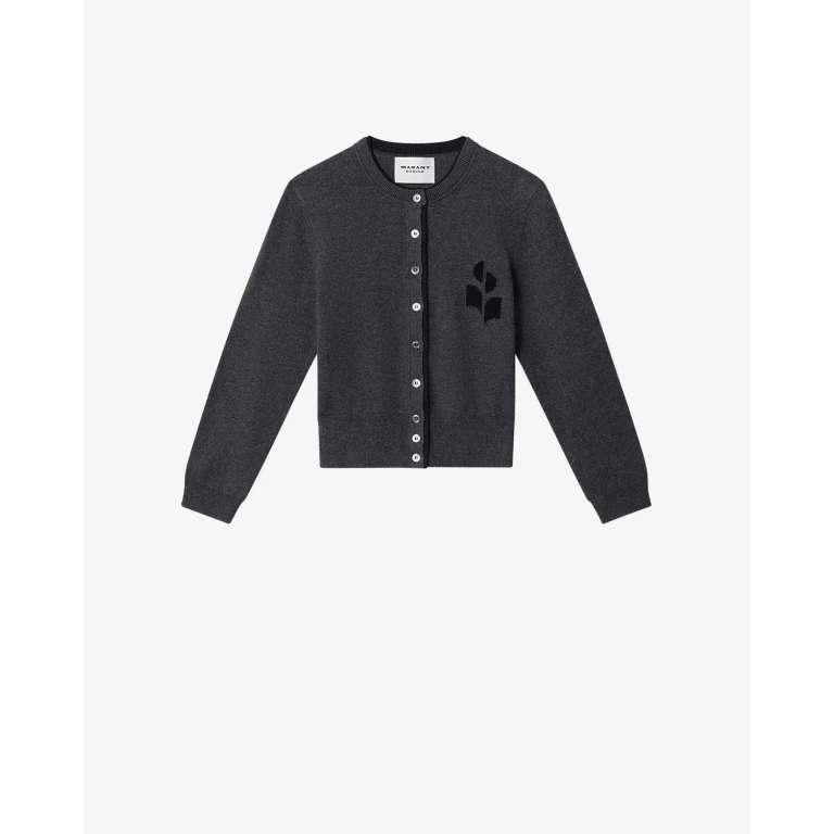Marant Étoile Charcoal Cotton Blend Lona Cardigan