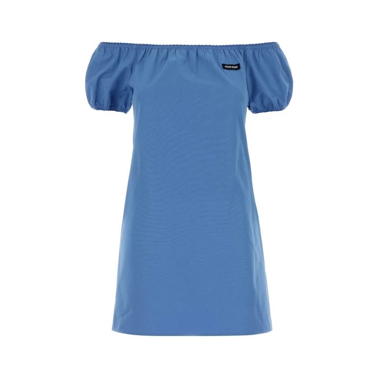 Miu Miu Cerulean Poplin Mini Dress