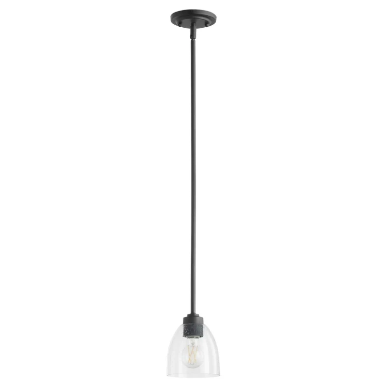 Textured Black One Light Pendant from the Reyes Collection