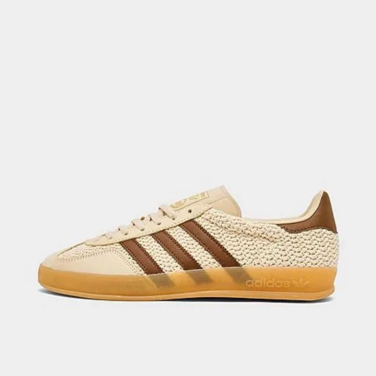 Women's Originals Gazelle Indoor Knit Casual Shoes in Preloved Brown/Clear Sky/Gum Size: 5.0