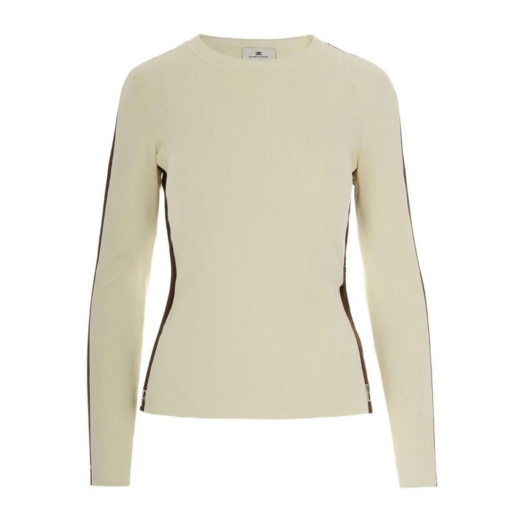 Elisabetta Franchi Pull Col Rond - Blanc