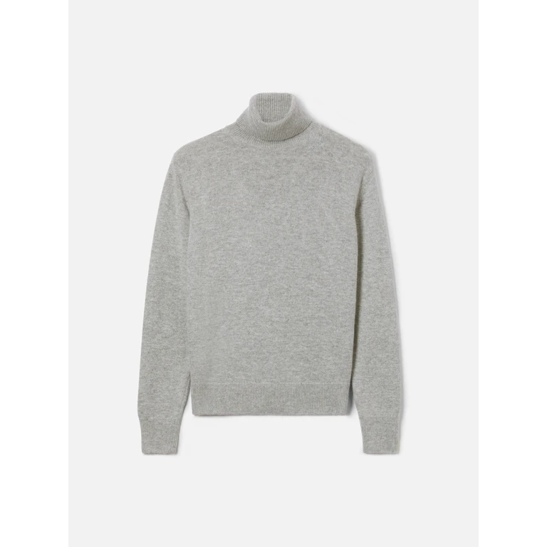 Mc2 Saint Barth Mélange Grey Turtleneck Moody Blended Cashmere - Women