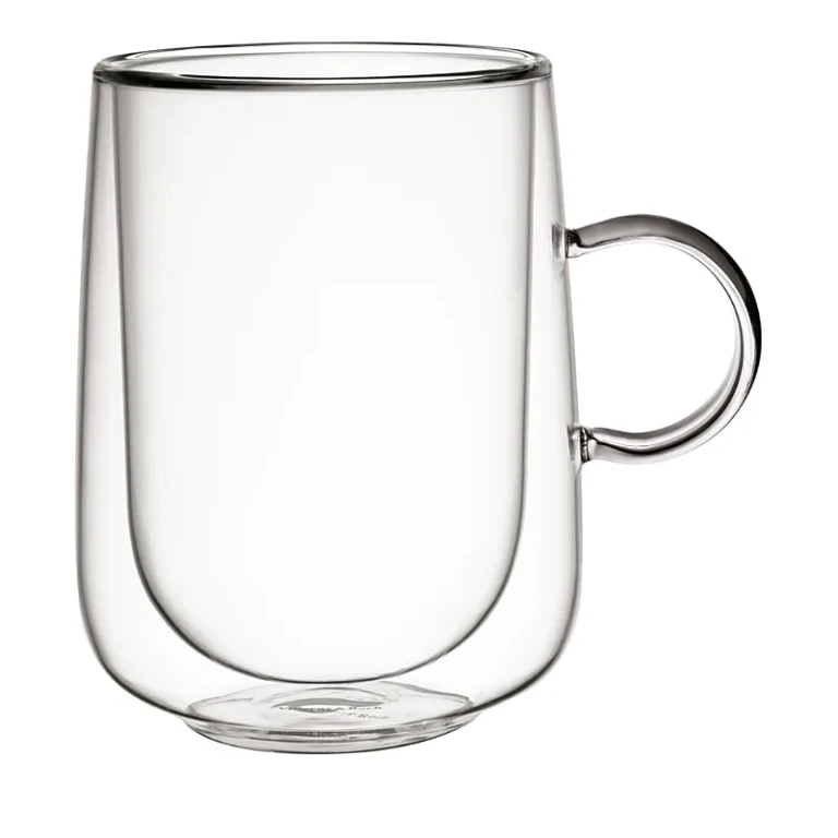 Villeroy & Boch Artesano Hot and Cold Beverages Insulated Extra Large Latte Glass with Handle, Set of 2