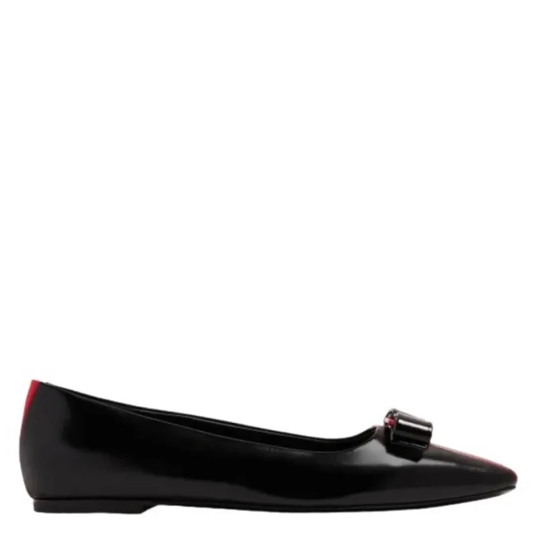 Ferragamo Vara Bow Leather Ballet Flats
