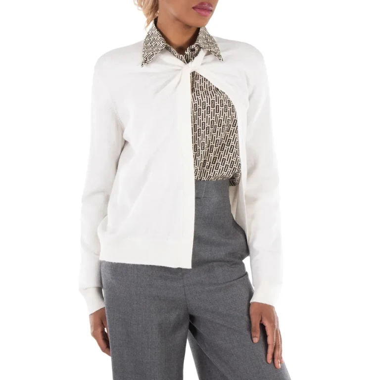 Fendi Asymmetrical Cut Wool Cardigan