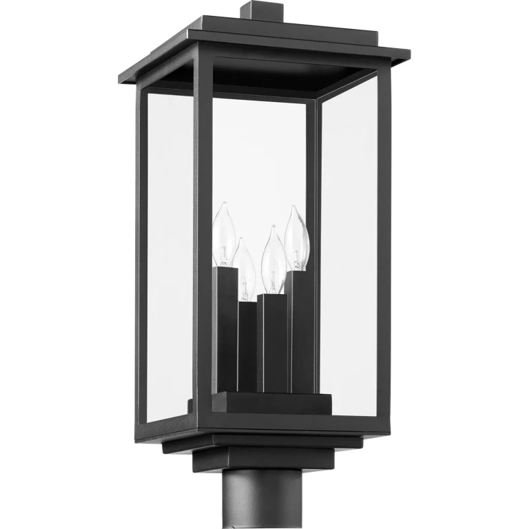Textured Black Four Light Post Mount from the Westerly Collection