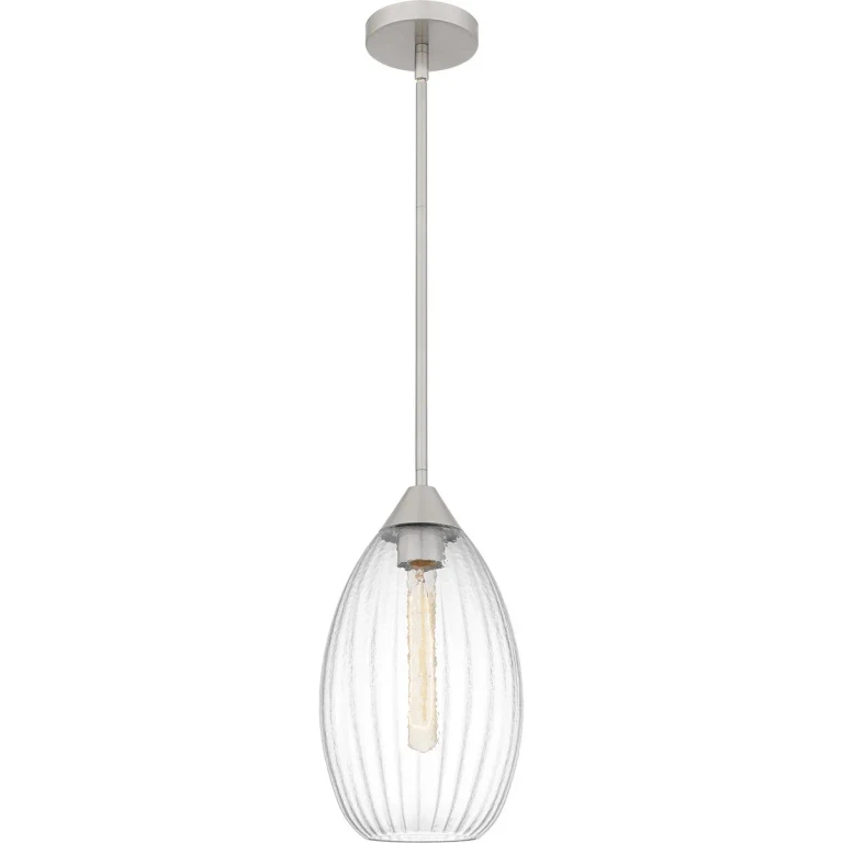 Brushed Nickel One Light Mini Pendant from the Quoizel Piccolo Pendant Collection