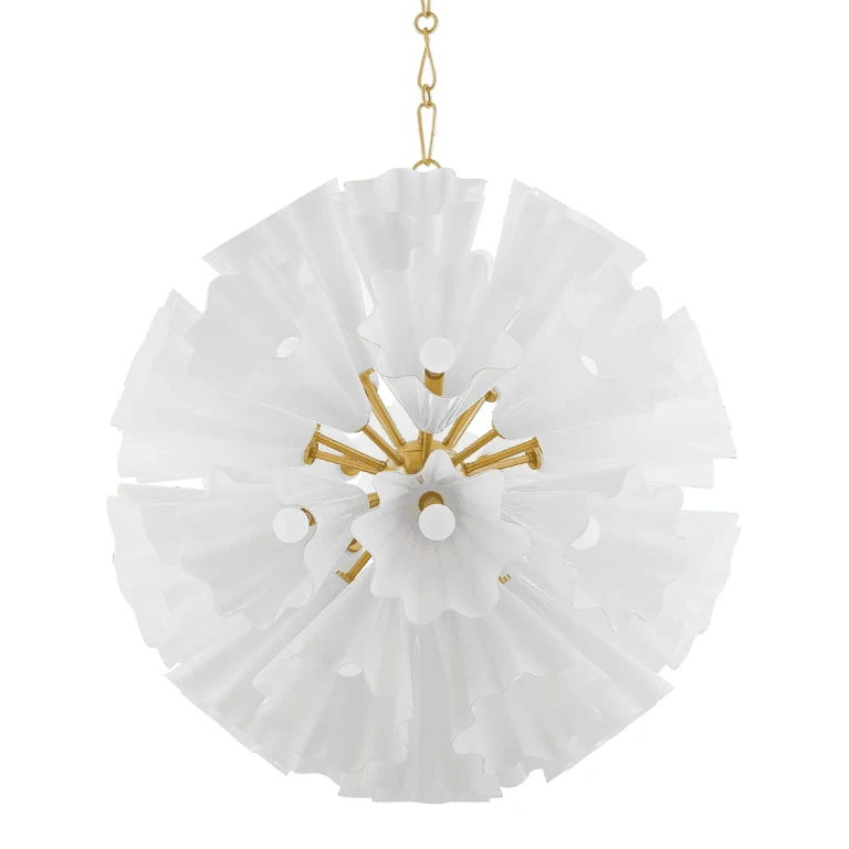 Aged Brass 33 Light Chandelier from the Capri Collection