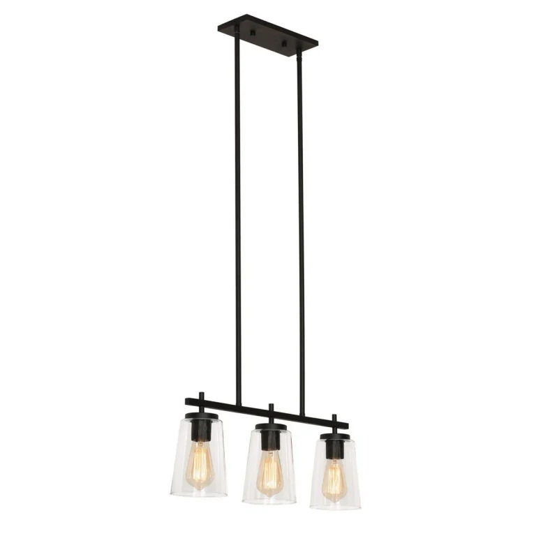 Joanna 3-Light Linear Pendant in Textured Black
