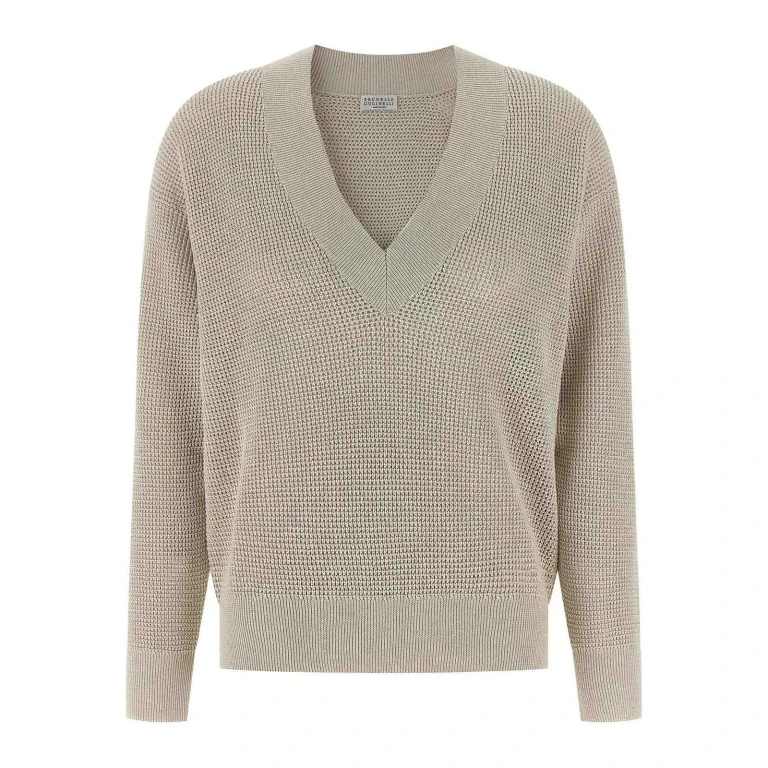 Camisola de Gola Redonda Brunello Cucinelli - Branco