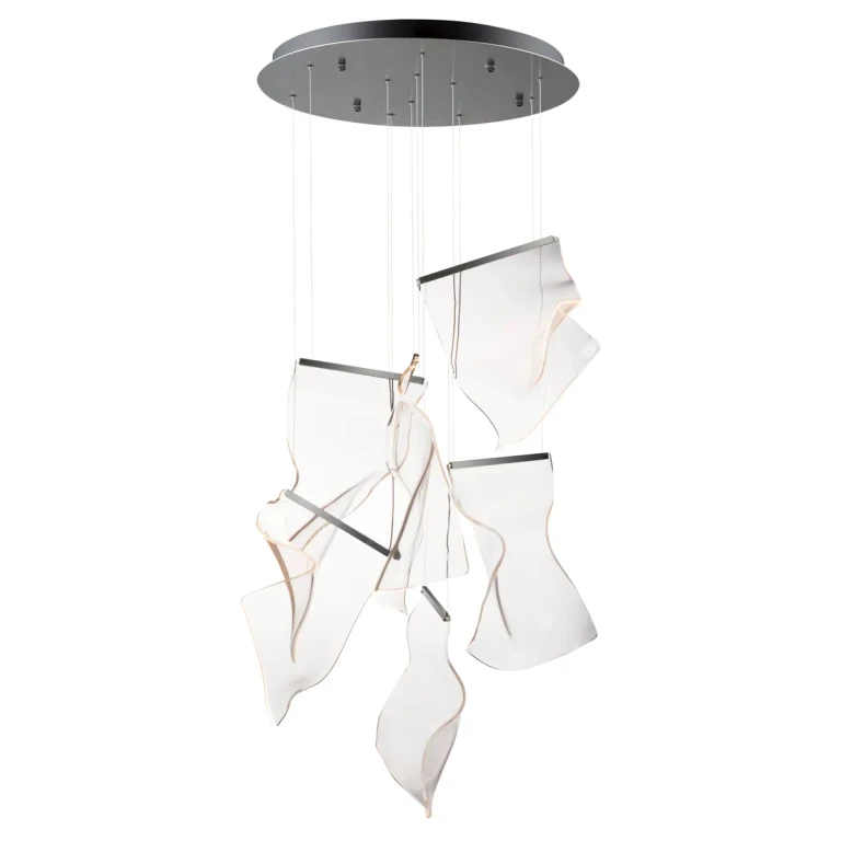 Brushed Gunmetal LED Pendant from the Rinkle Collection