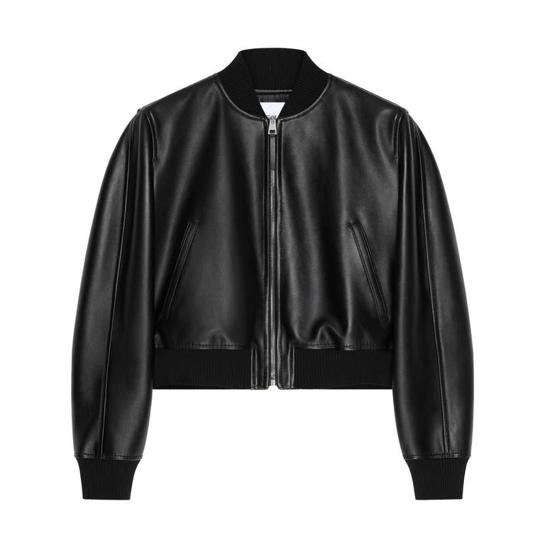 Givenchy Light Cropped Bomber Black Lamb Skin Giacca - Women