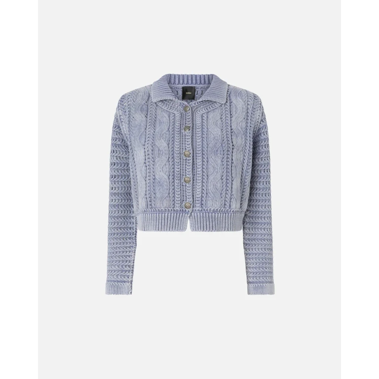 Pinko - Cardigan cropped en grosse maille et torsades - M