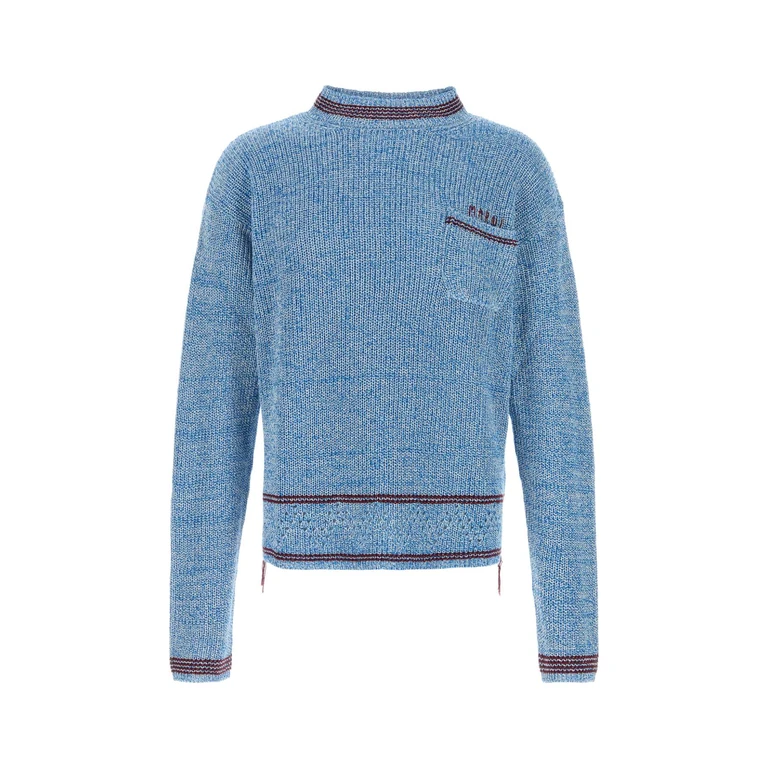 Marni Melange Light Blue Cotton Sweater Celeste Maglieria - Men