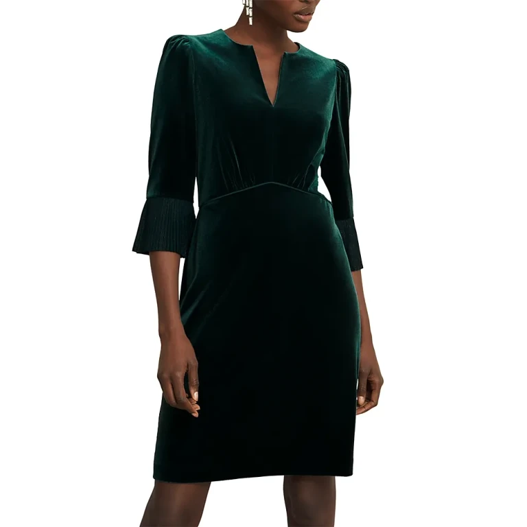 Hobbs London Petites Violet Velvet Dress